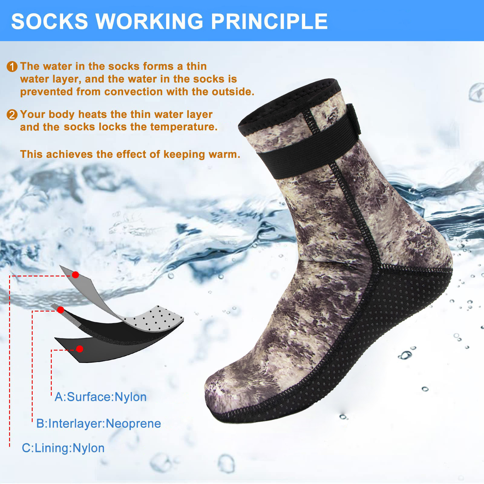 3mm Neoprene Water Socks Divin - Aquatic Sports Shoes review and price