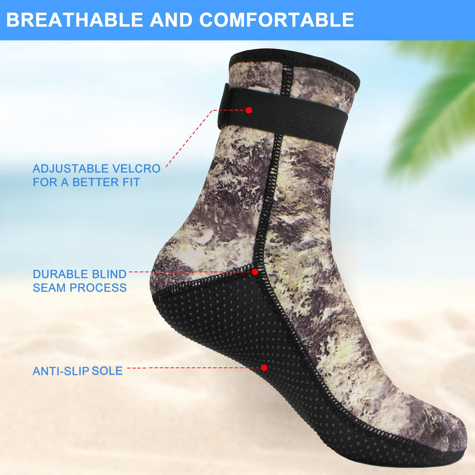 3mm Neoprene Water Socks Divin - Aquatic Sports Shoes review and price